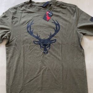 Buckedup Men’s XL T-Shirt. Army Green with Black Print. New with tags.